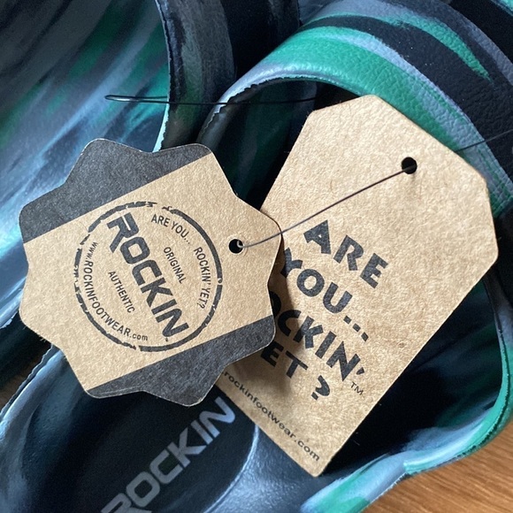 Rockin sandals army camo camouflage size 7 womens adjustable straps slip on NeW - Picture 5 of 6